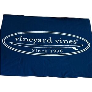 Vineyard Vines Fleece Blanket Unisex Blue Blazer Surfboard Logo Preppy Coastal